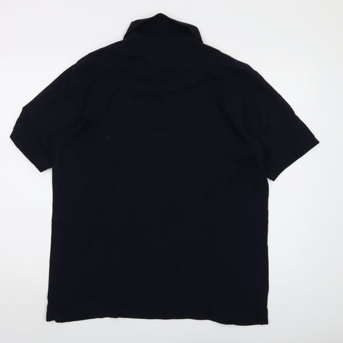 Blue Harbour Mens Blue Cotton Polo Size L Collared Button