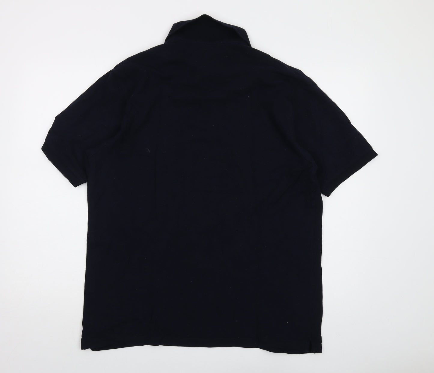 Blue Harbour Mens Blue Cotton Polo Size L Collared Button