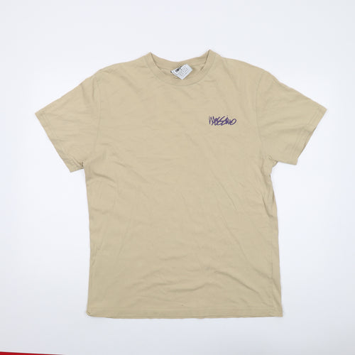 Mossimo Mens Beige Cotton T-Shirt Size M Crew Neck