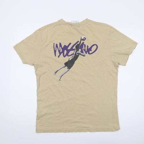 Mossimo Mens Beige Cotton T-Shirt Size M Crew Neck