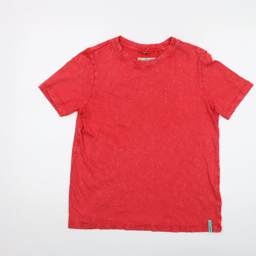Superdry Womens Red Cotton Basic T-Shirt Size 8 Crew Neck