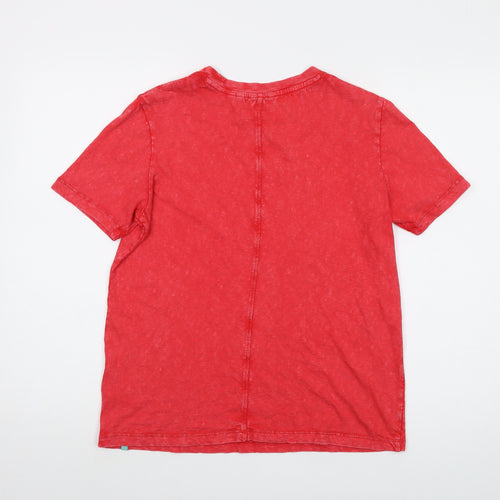 Superdry Womens Red Cotton Basic T-Shirt Size 8 Crew Neck