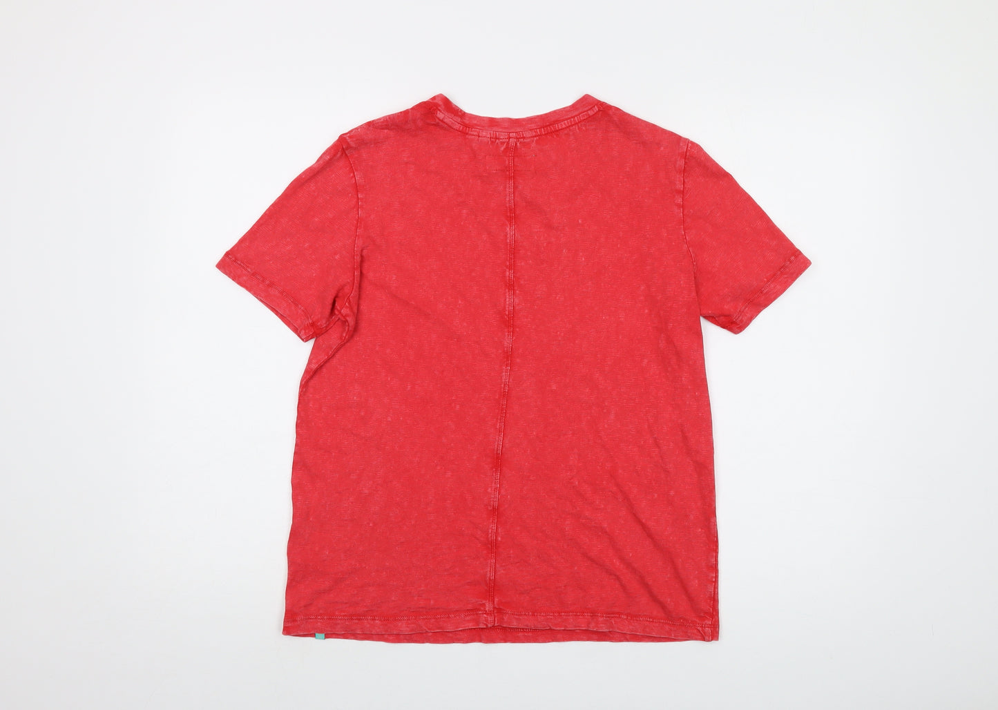 Superdry Womens Red Cotton Basic T-Shirt Size 8 Crew Neck