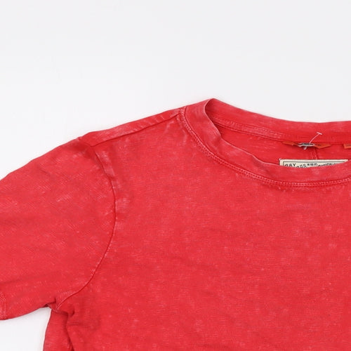 Superdry Womens Red Cotton Basic T-Shirt Size 8 Crew Neck