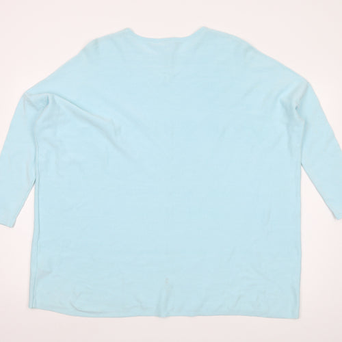 Masai Womens Blue Crew Neck Cotton Pullover Jumper Size S