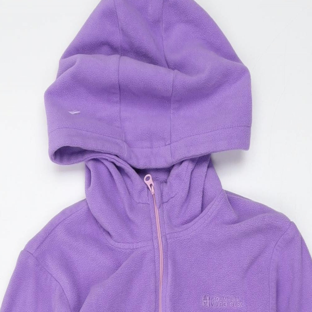 Mountain Warehouse Girls Purple Polyester Pullover Hoodie Size 13 Years Zip