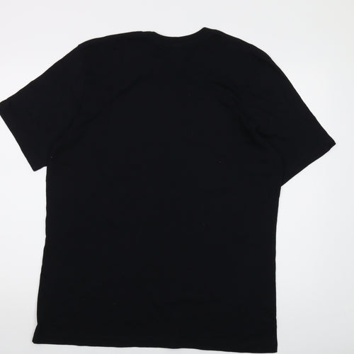 Canvas Mens Black Cotton T-Shirt Size XL Crew Neck