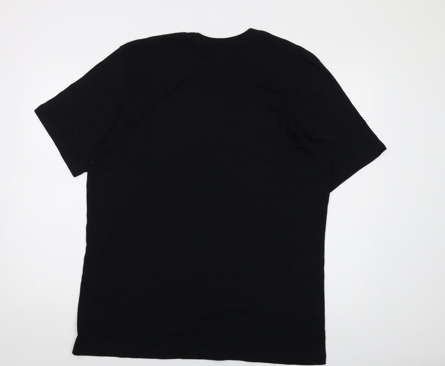 Canvas Mens Black Cotton T-Shirt Size XL Crew Neck