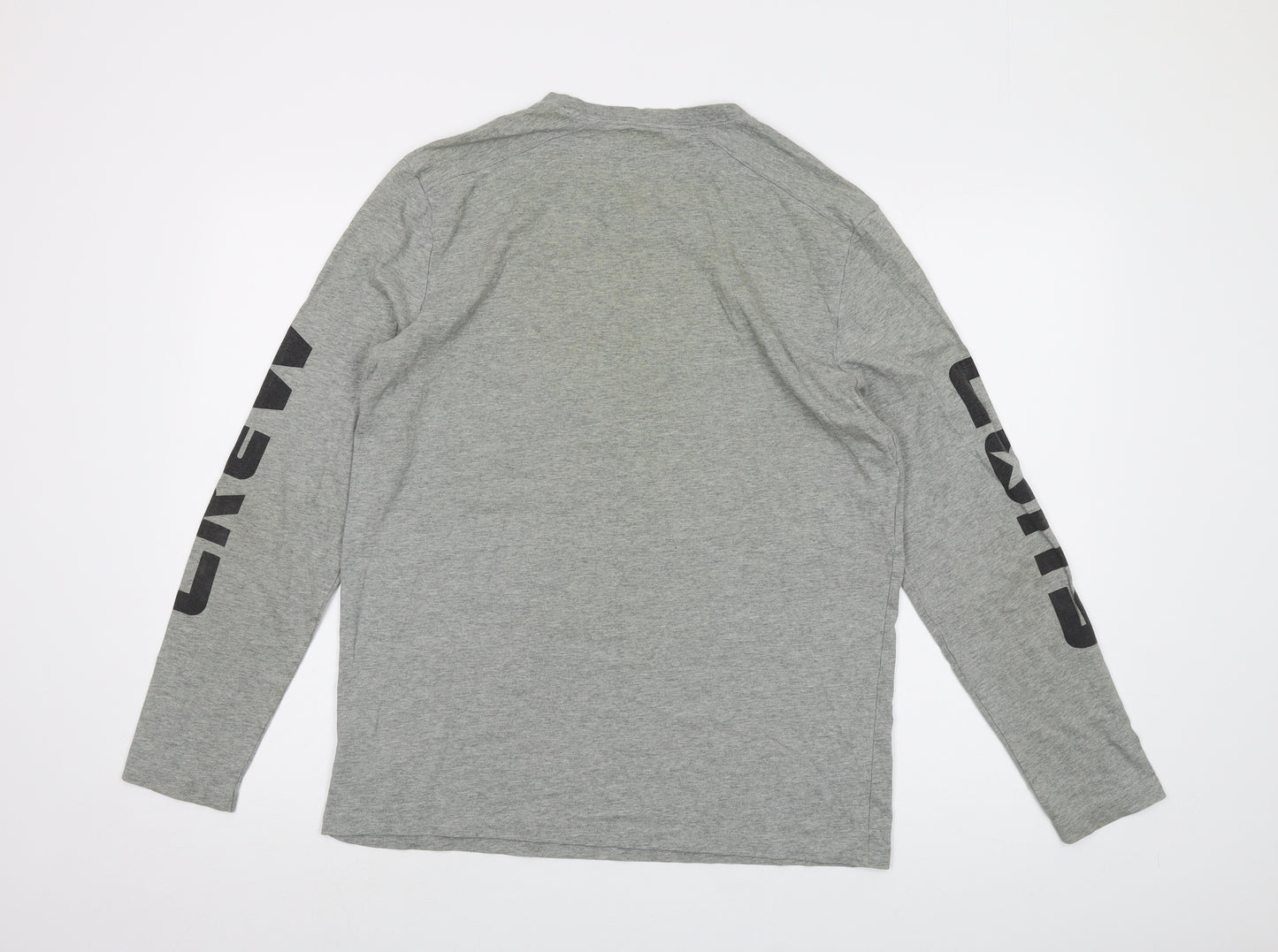 Converse Mens Grey Cotton T-Shirt Size M Round Neck