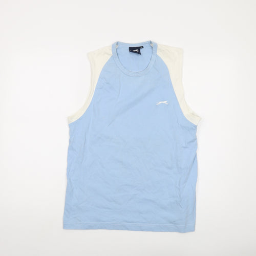 Slazenger Mens Blue Cotton T-Shirt Size L Roll Neck