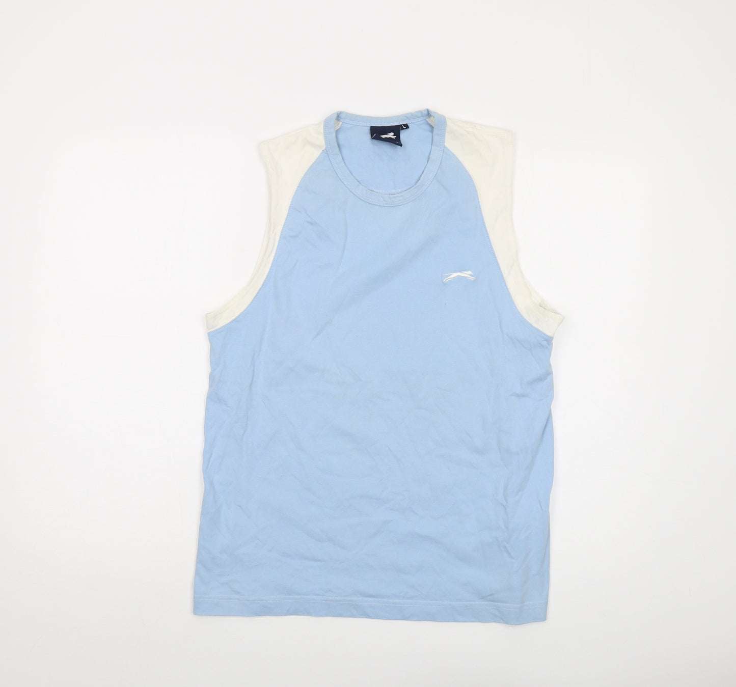Slazenger Mens Blue Cotton T-Shirt Size L Roll Neck