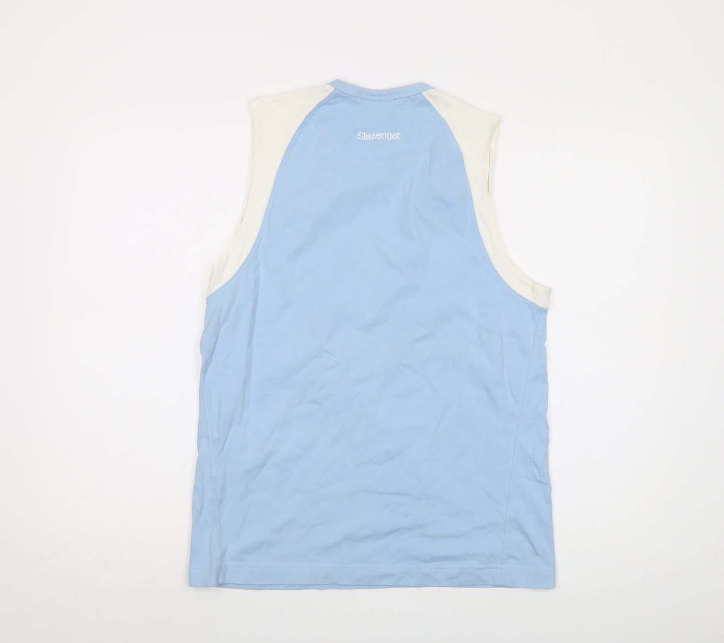 Slazenger Mens Blue Cotton T-Shirt Size L Roll Neck