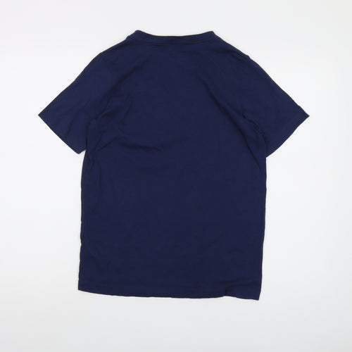 Nike Boys Blue Cotton Basic T-Shirt Size 11-12 Years Crew Neck Pullover