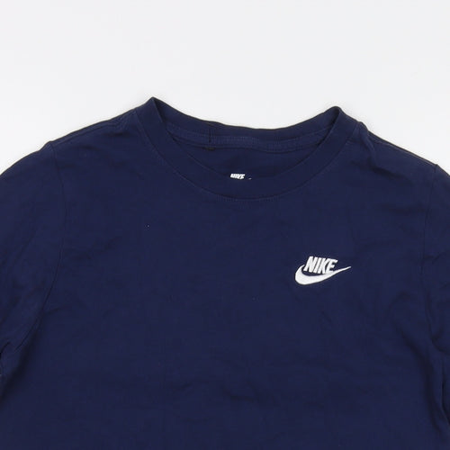 Nike Boys Blue Cotton Basic T-Shirt Size 11-12 Years Crew Neck Pullover