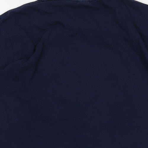 Reynholm Mens Blue Cotton T-Shirt Size L Crew Neck