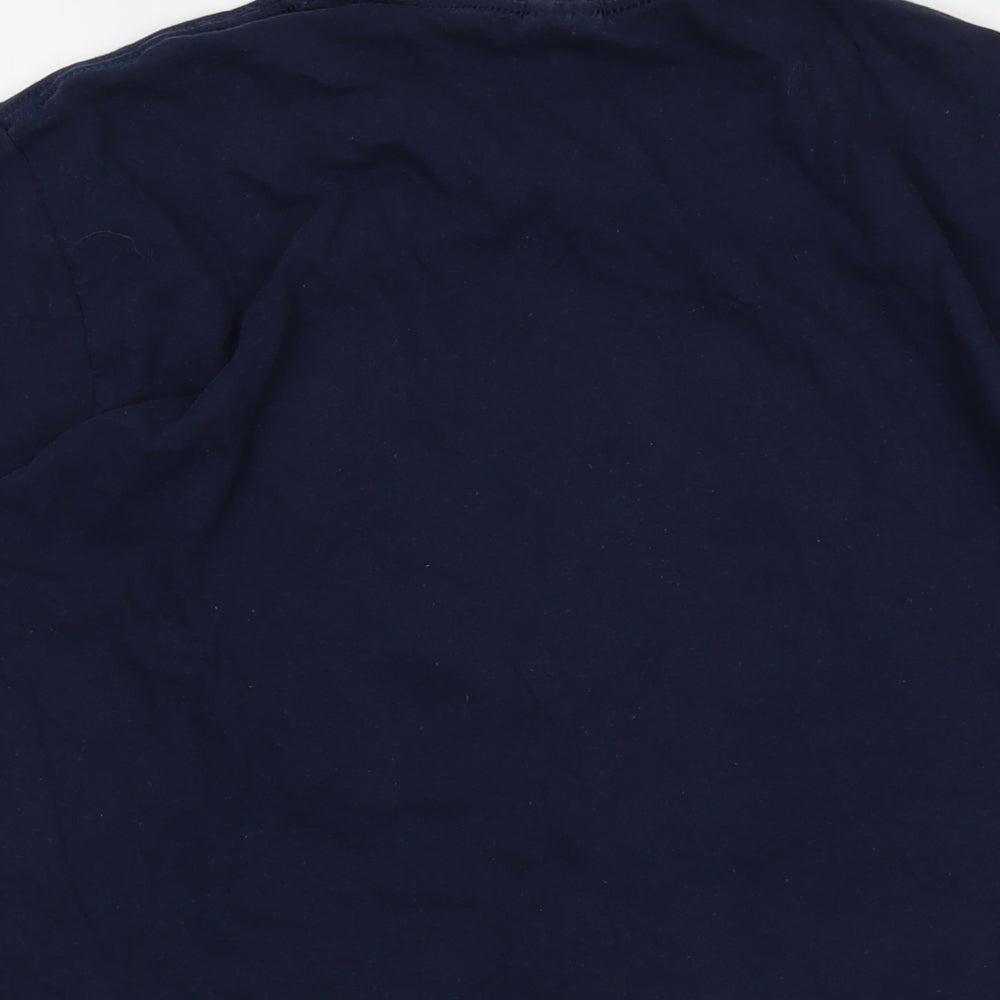Reynholm Mens Blue Cotton T-Shirt Size L Crew Neck