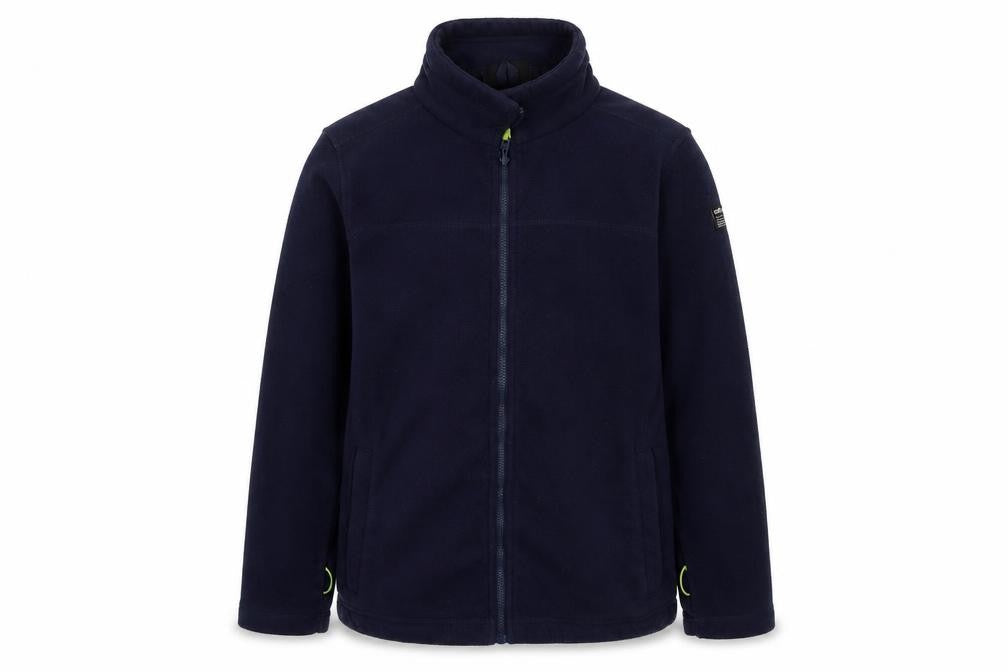 Front view of All Terrain boys’ blue jacket, size 11-12, years zip