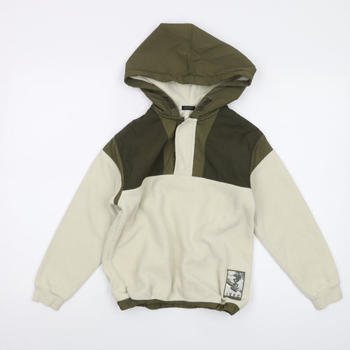 IKKS Boys Ivory Polyester Pullover Hoodie Size 8 Years Zip