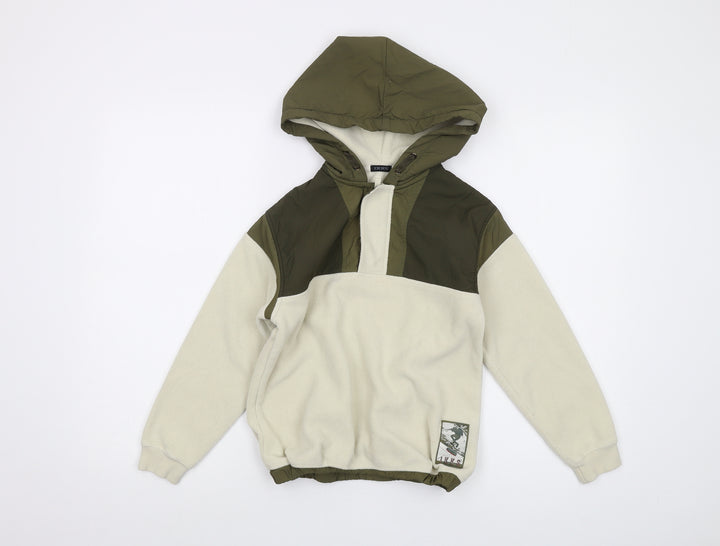 IKKS Boys Ivory Polyester Pullover Hoodie Size 8 Years Zip