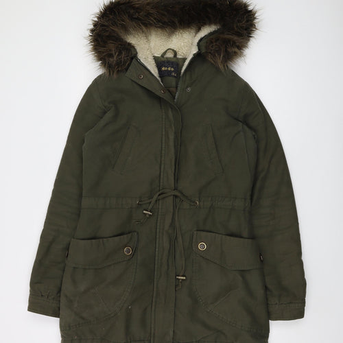MODO Womens Green Parka Coat Size 6 Zip
