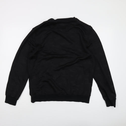 KWD Mens Black Cotton Pullover Sweatshirt Size M