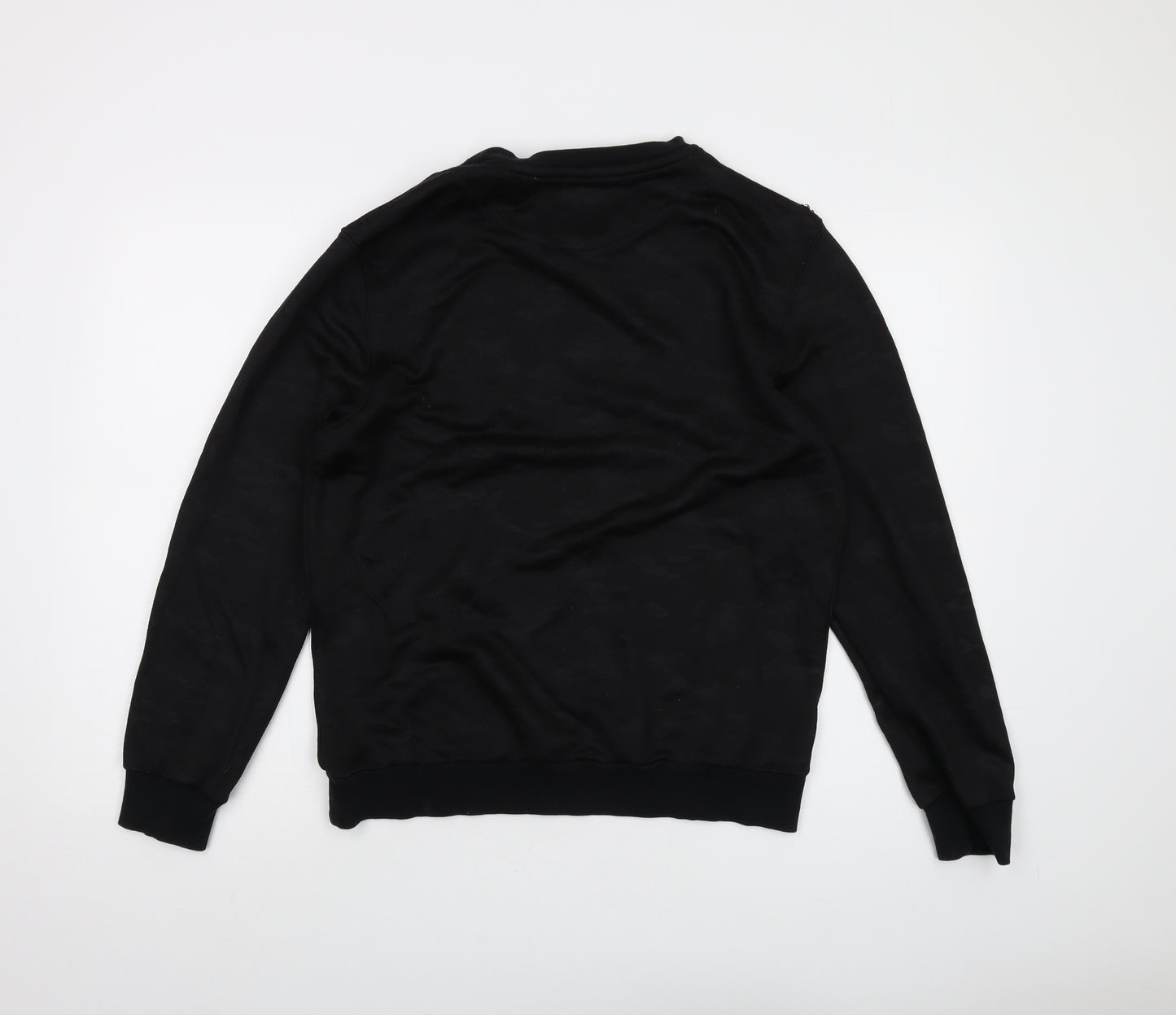 KWD Mens Black Cotton Pullover Sweatshirt Size M