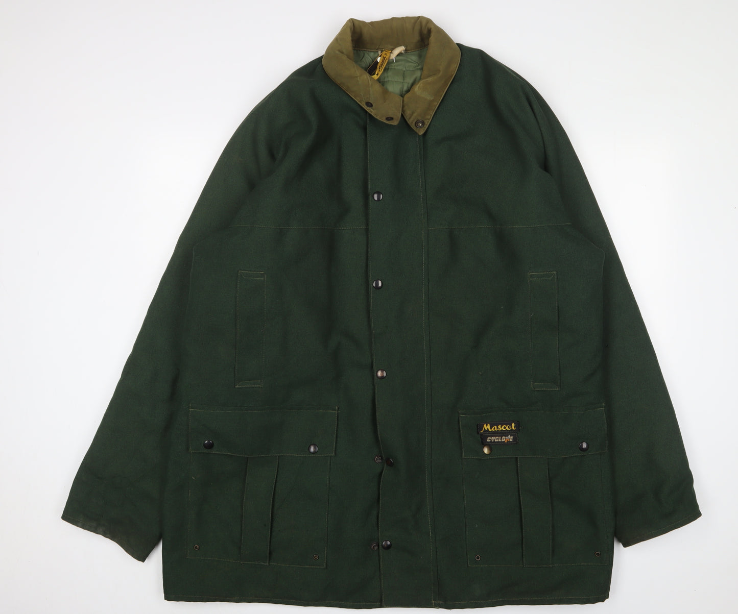Marks and Spencer Mens Green Jacket Size XL Zip - Logo, Embroidered