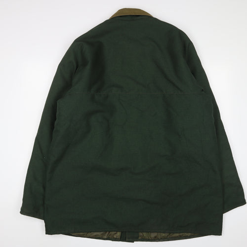 Marks and Spencer Mens Green Jacket Size XL Zip - Logo, Embroidered