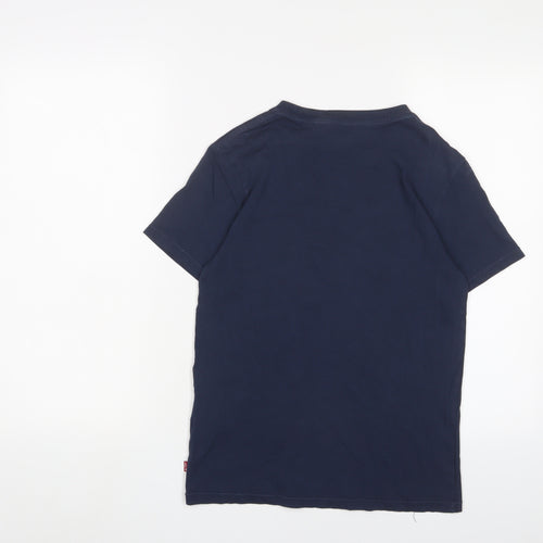 Levi's Womens Blue Cotton Basic T-Shirt Size XS Crew Neck - Logo