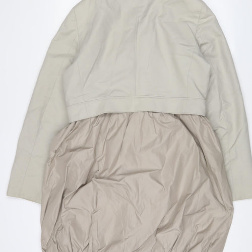 Penny Black Womens Beige Overcoat Jacket Size 14 Zip - Belted