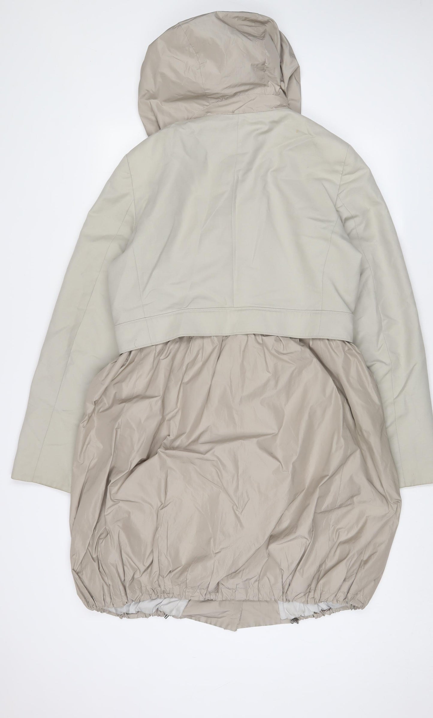 Penny Black Womens Beige Overcoat Jacket Size 14 Zip - Belted