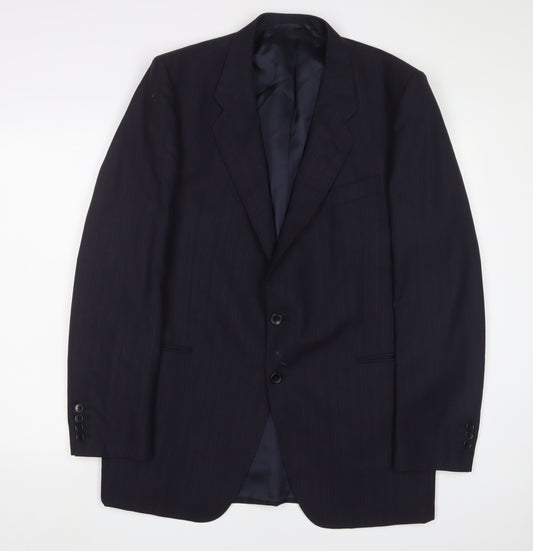 St Michael Mens Blue Wool Jacket Suit Jacket Size 42 Regular