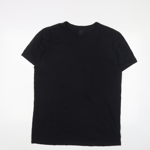 Gap Mens Black Cotton T-Shirt Size XL Crew Neck