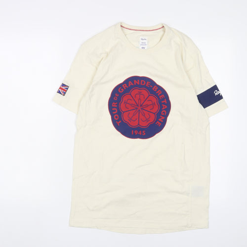 Raynha Mens Beige Cotton T-Shirt Size M Crew Neck - Tour De Grande-Bretagne 1945