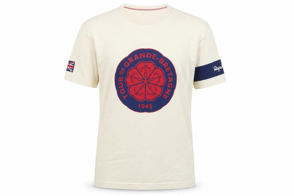 Raynha Mens Beige Cotton T-Shirt Size M Crew Neck - Tour De Grande-Bretagne 1945