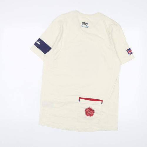 Raynha Mens Beige Cotton T-Shirt Size M Crew Neck - Tour De Grande-Bretagne 1945