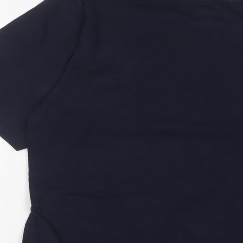 Nike Mens Blue Cotton T-Shirt Size S Crew Neck - Logo, Embroidered