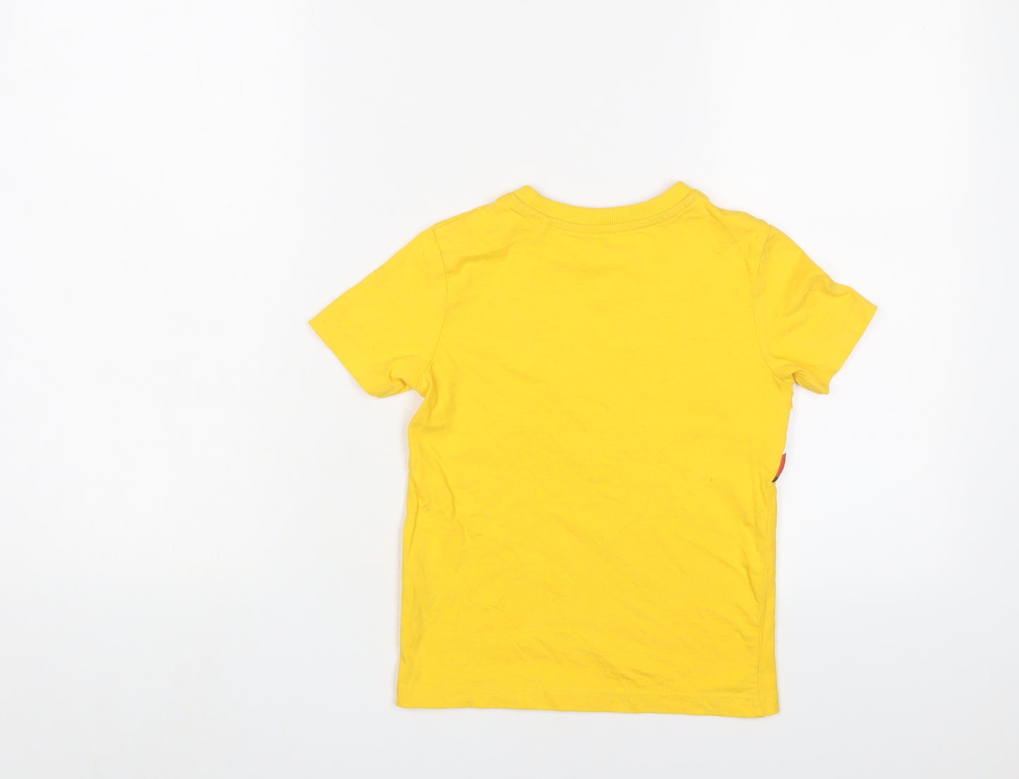 Children in need Boys Yellow Cotton Basic T-Shirt Size 5-6 Years Crew Neck Pullover