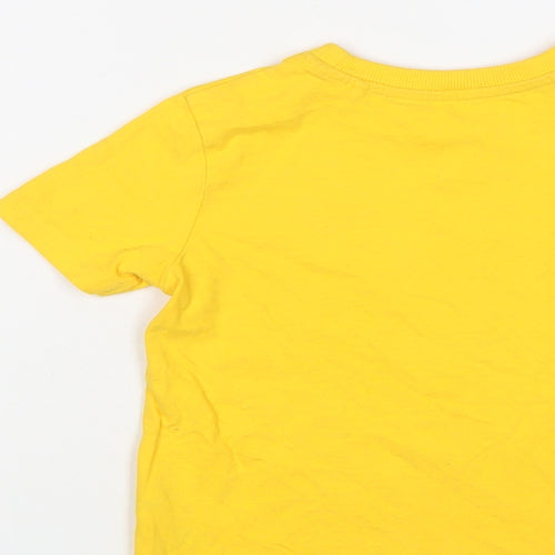 Children in need Boys Yellow Cotton Basic T-Shirt Size 5-6 Years Crew Neck Pullover