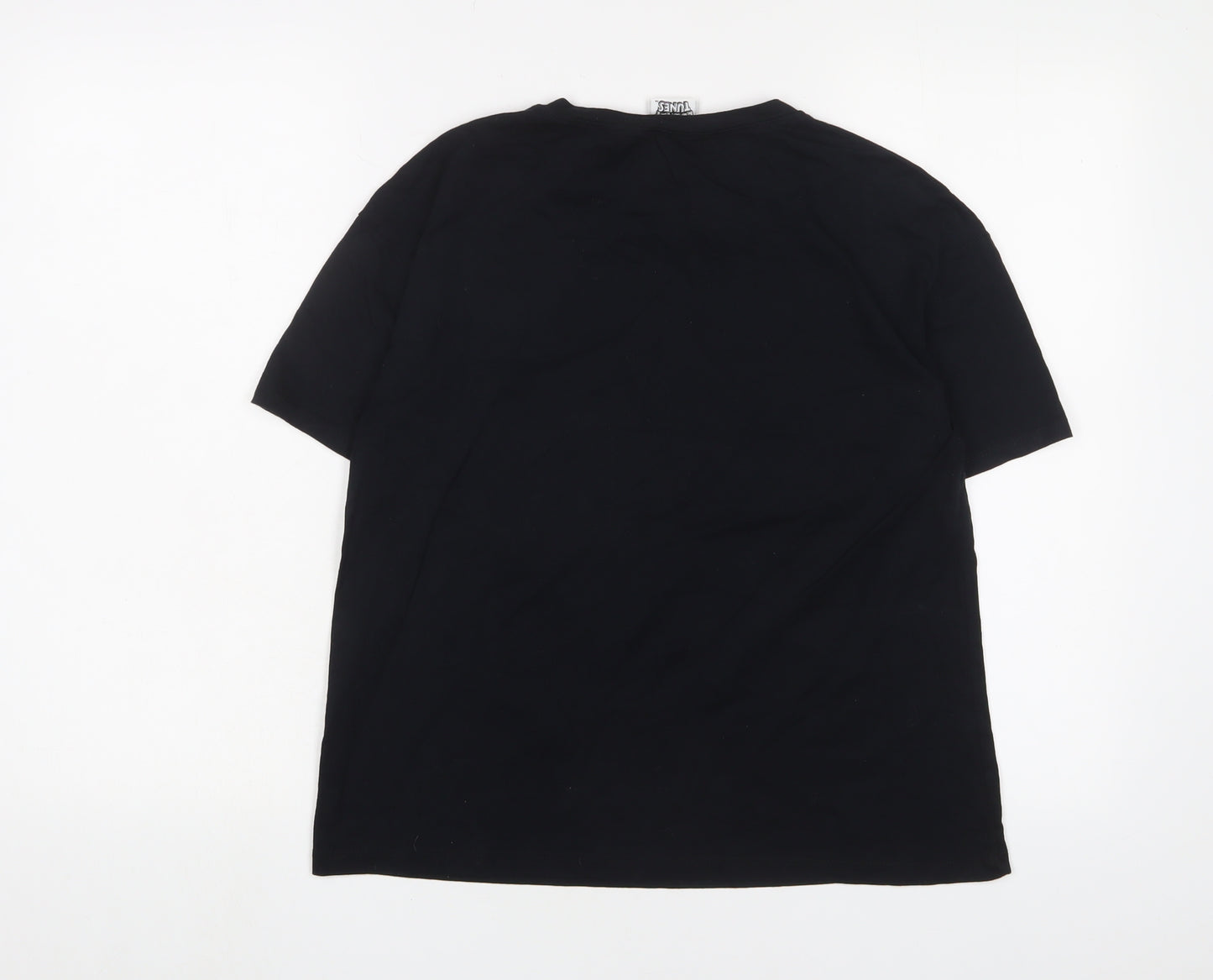 Zara Womens Black Cotton Basic T-Shirt Size S Crew Neck - Looney Tunes