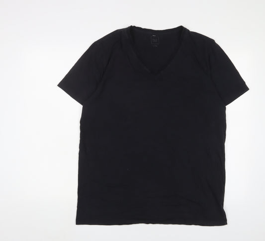 Gap Mens Black Cotton T-Shirt Size XL V-Neck