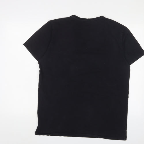 Gap Mens Black Cotton T-Shirt Size XL V-Neck