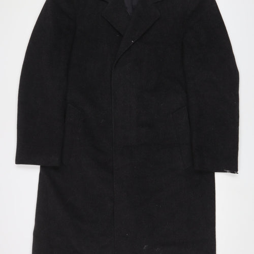 Vaughan Davies LTD Mens Grey Overcoat Coat Size L Button