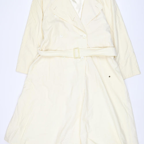 Four seasons Womens Beige Overcoat Coat Size 10 Button - Belted
