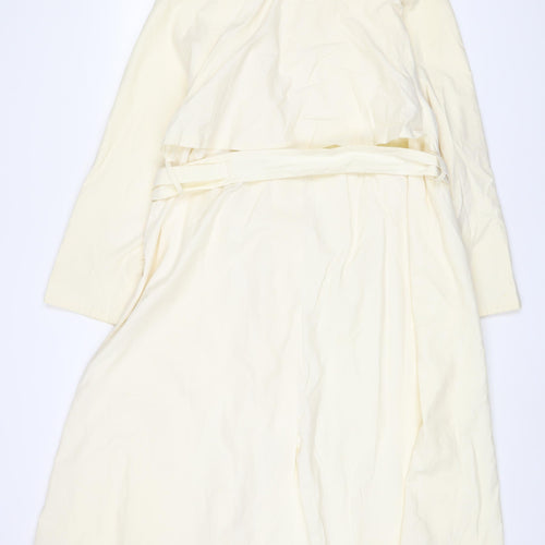 Four seasons Womens Beige Overcoat Coat Size 10 Button - Belted