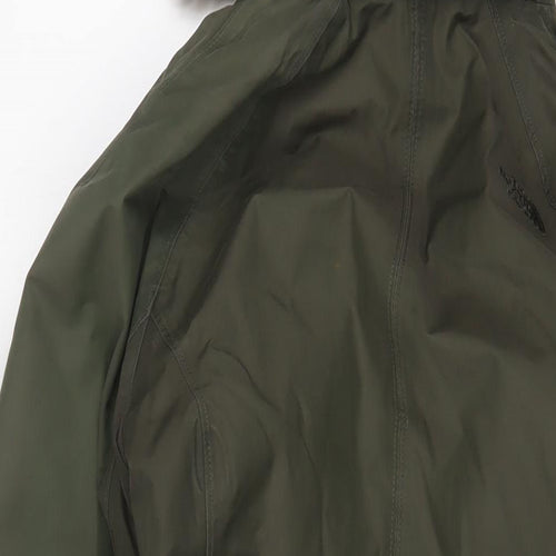 DECATHLON Womens Green Parka Coat Size S Zip - Logo, Embroidered