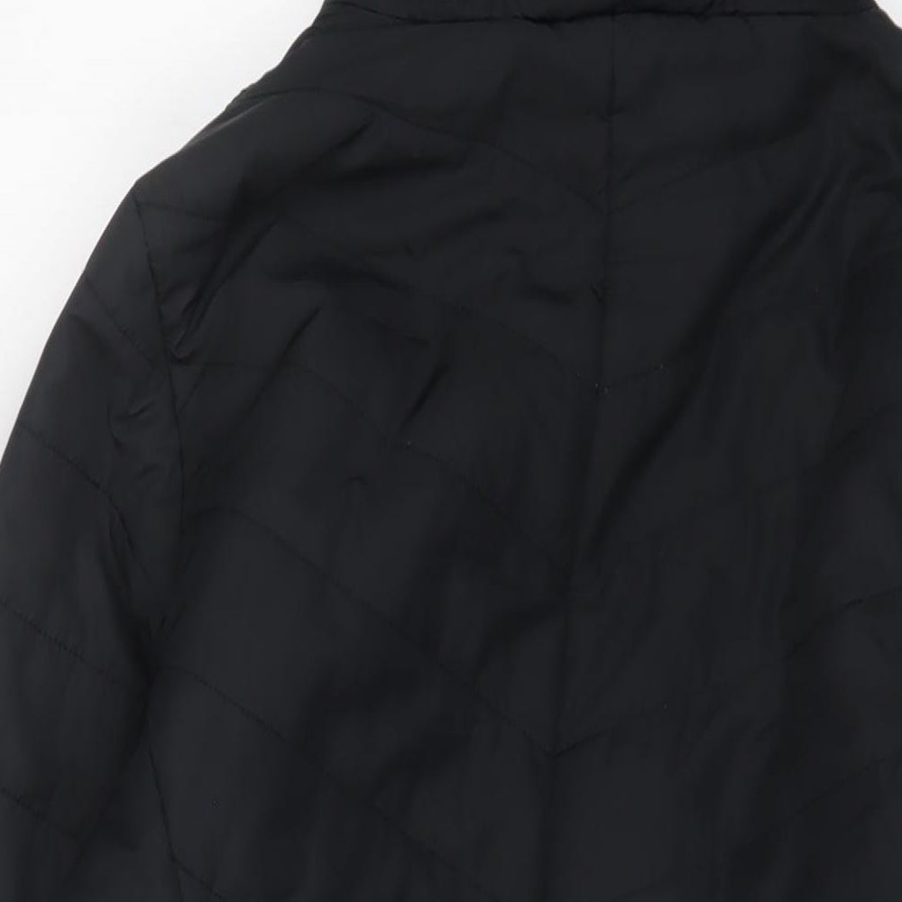 Bench Mens Black Quilted Coat Size L Zip - Logo