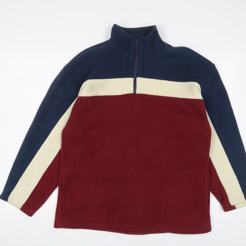 St Michael Boys Multicoloured Striped Polyester Pullover Sweatshirt Size 13-14 Years Zip