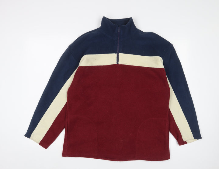 St Michael Boys Multicoloured Striped Polyester Pullover Sweatshirt Size 13-14 Years Zip