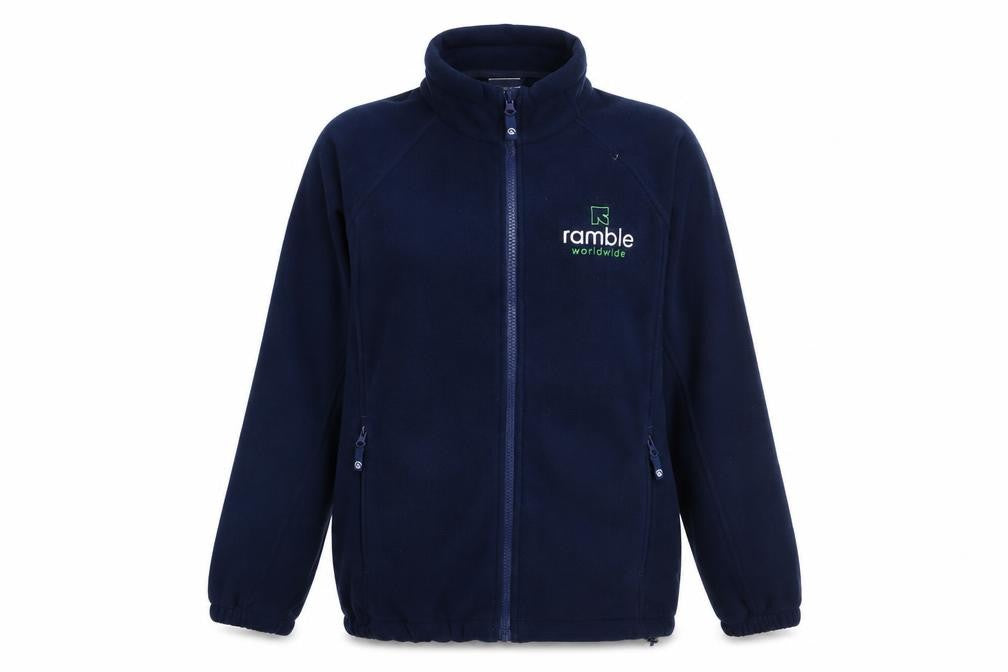 Front view of Keela women’s blue jacket, size UK 12, zip - ramble worldwide